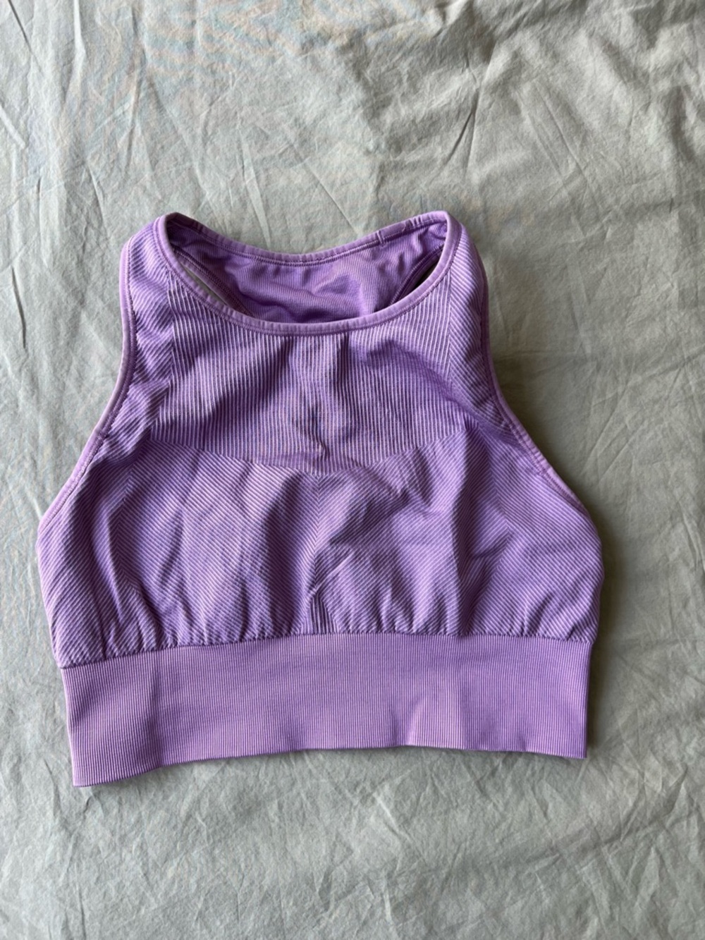 Lululemon Lilac Ribbed High Neck Sports Bra